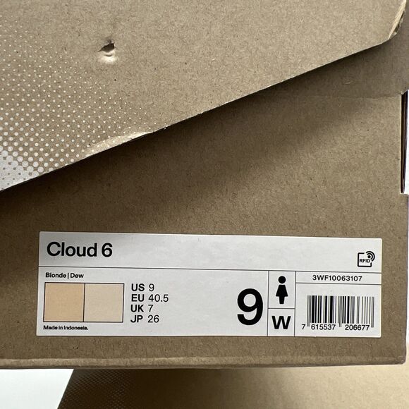 On Cloud 6 3WF10063107 Sneakers Women's Blonde Dew Running Shoes New Size 9 - Picture 9 of 9